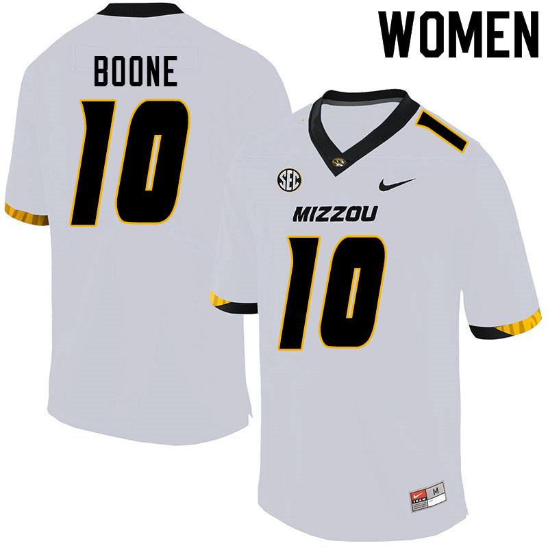 Women #10 C.J. Boone Missouri Tigers College Football Jerseys Sale-White